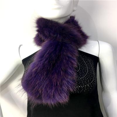 China Short Faux Fur Scarf Long Real Raccoon Mink Fur Scarf Animal Furry Fox Scarf for sale