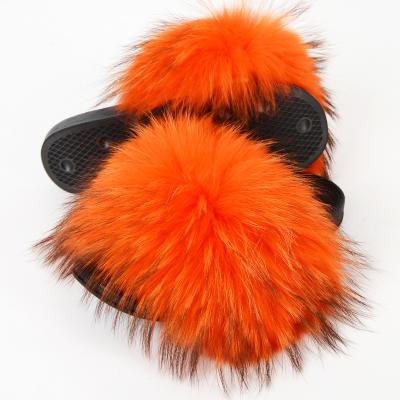 China Fashion trend six ball pom pom fur slipper mink fur slides fur fur slides sellers for sale