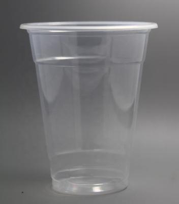 China 425ml disposable eco-friendly stocked biodegradable plastic cup with lid, for hot and cold drink for sale