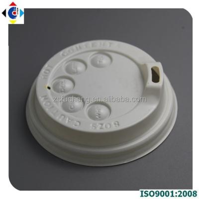 China 8oz 12oz Disposable Paper Cup PS Material Disposable Button Food Grade Plastic Lid for sale