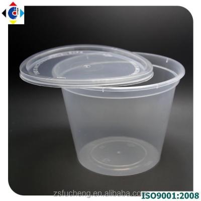 China 20oz Disposable Plastic Round Plastic Box / Soup Container , Microwave Soup Canister for sale