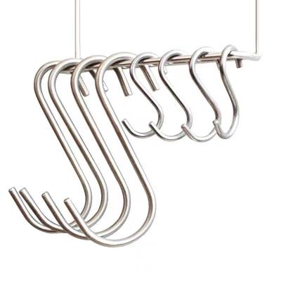 China Professional production 304 stainless steel minimalist bathroom S hook, wardrobe S hook, kitchen metal hooks and fences 304stainless steel for sale