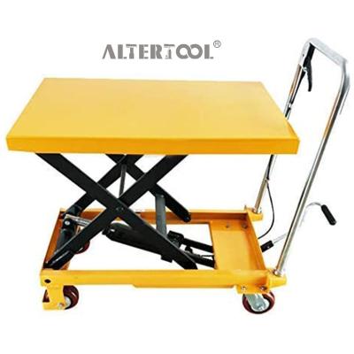 China Hotels Single Scissor Lift Table Trolley Hydraulic Powerful 1100lbs Table Trolley With Folding Lift Table Factory Direct Supply for sale