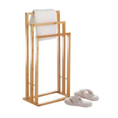 China Heater Modern Bathroom Natural Bamboo Display 4 Layers Towel Rack for sale