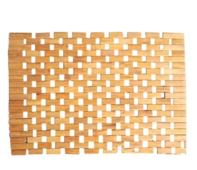 China Wholesale price viable non slipping bathroom shower floor solid natural square cover SPA wooden bamboo bath mat for sale