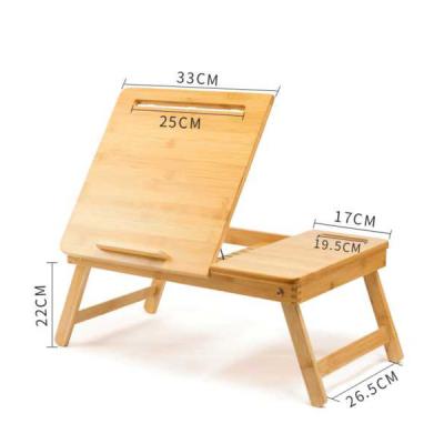 China Computer bed tray adjustable bamboo table (height) adjustable natural wood folding folding TV tray table for sale