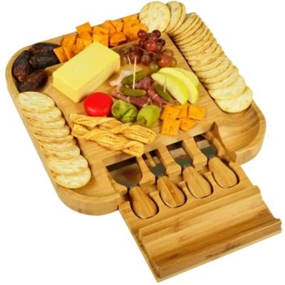 China Best Selling Sustainable Bamboo Cheese Board With Bamboo Knife Set Product China Supply for sale