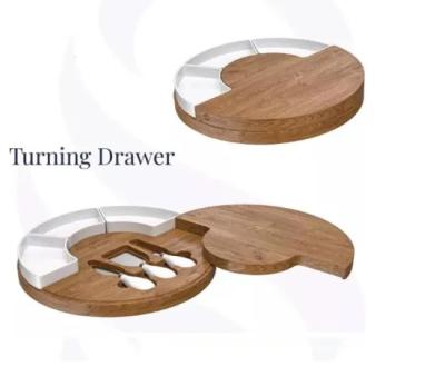 China Shareround Disposable Bamboo Cheese Board and Knife Set with Tray, Serving Tray and Bowls for sale