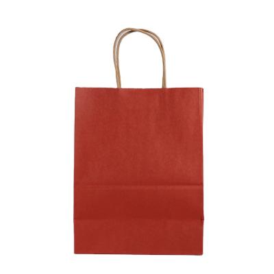 China Recycled Materials Customized Wholesale Kraft Paper Bag Kraft Paper Food Packaging Bag With Handle for sale