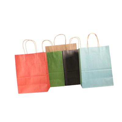 China Recycled Materials Wholesale Recyclable Kraft Paper Bag Shopping Bag Gift Bag With Handles for sale