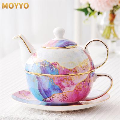 China Custom Reusable Ceramic Morden Luxury Mug Cup Coffee Mugs Water Kettle Set for sale