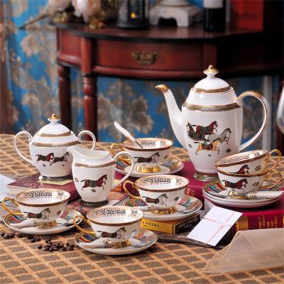 China Hot Morden Product Luxury New Porcelain Gift Sets 6 Cups Ceramic Coffee Set Tea Sets for sale