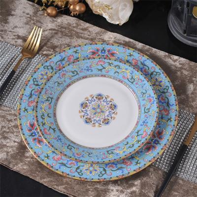 China Morden Luxury Wholesale European Style 10.5 Inch Porcelain Dinnerware Dinner Dishes for sale