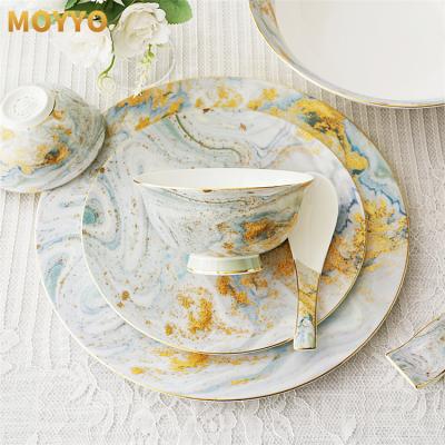 China Western European Style China Bone Dinnerware Set With Gift Box Packing for sale