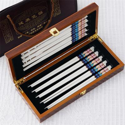 China Morden Luxury New Arrival 10 Pair Chinese Chopsticks With Wooden Packaging Box for sale