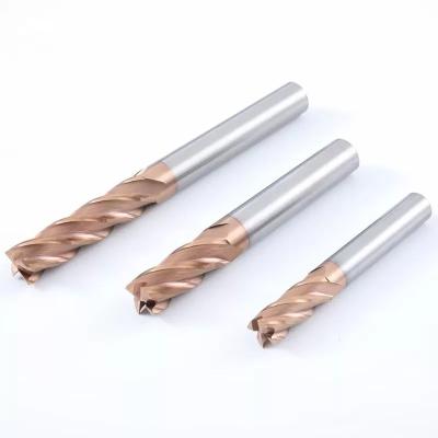 China Tungsten Cobalt Alloy Enzo 4 Flutes HRC68 Carbide Milling Cutter Tool CNC TIXCO Solid Coating Tungsten End Mill for sale