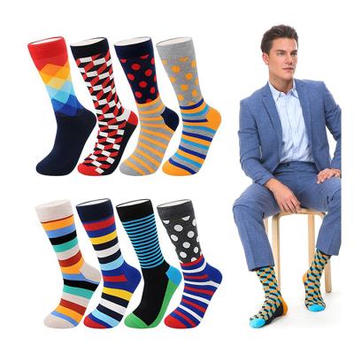 China Wholesale Bulk Viable Colorful Happy Funny Crazy Fancy Socks Men Crew 100% Cotton Knitted Fashion Socks Mens Zhuji Zhejiang Warm Socks for sale