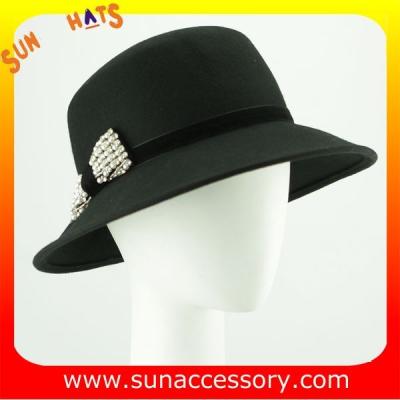 China 1403  hot sale mid brim hats wholesale for ladies,100% Australia wool felt hats for sale