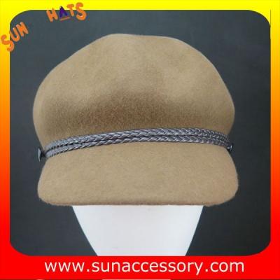 China Fashion hot sale wool felt newsboy hats for womens,100% Australia wool felt hats for girls for sale