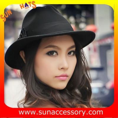 China 0070361 Sun Accessory customized  winter wool felt fashion style fedora  hats  ,unisex hats and caps wholesaling for sale