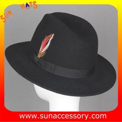 China 0070371 Sun Accessory customized  winter wool felt fashion style fedora  hats  ,men hats and caps wholesaling for sale