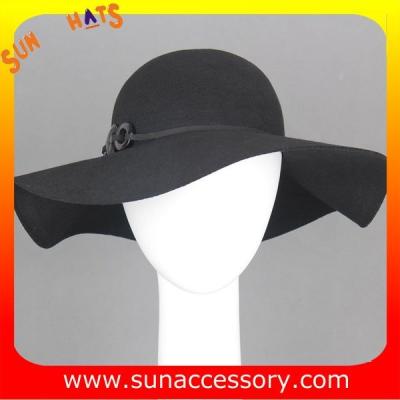 China 8300303 Sun Accessory customized  winner  fashion 100% Australia wool felt floppy hats, women hats and caps wholesaling for sale