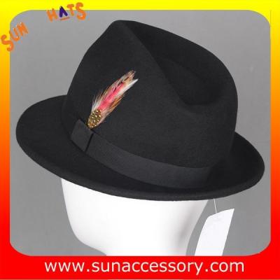 China 4190369 Sun Accessory customized  winner  fashion 100% wool felt fedora hats,hats for men for sale