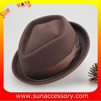 China 0381 Sun Accessory customized  winner  fashion 100% wool diamond crown fedora hats,hats for men for sale