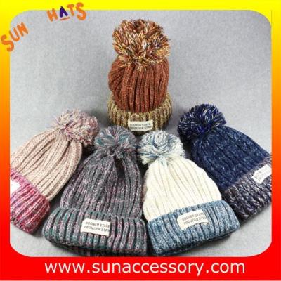 China AK17014 Sun Accessory customized acrylic knitted hat and cap, logo can be sewing on the cap for sale