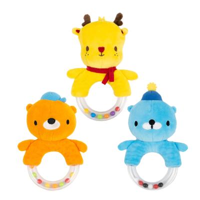 China Soft Toy Hot Animal Round Rattle Doll Baby Toys Soft Smooth Plush Baby Rattle Toy With BB Noise As Newborn Gift for sale