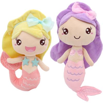 China OEM/ODM Eco-friendly Material Factory Wholesale Customized Fish Plush Toy With Lasor Hot Gold Cloth Mermaid Plush Toys for sale