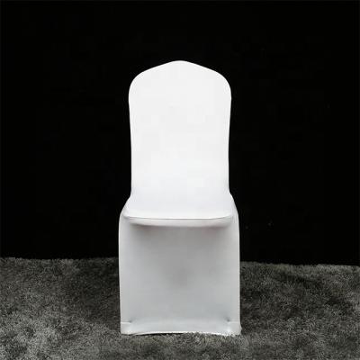 China Comfortable White Color Polyester Spandex Banquet Dining Wedding Party Used Chair Covers for sale