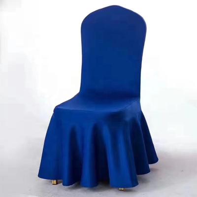 China Comfortable air layer sun skirt chair cover thickened big wave skirt hotel banquet elastic chair cover for sale