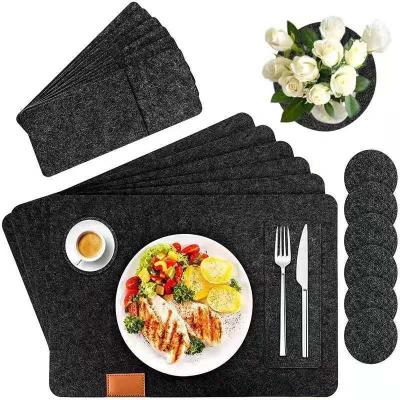 China Oilproof Customized Logo Insti Hot Selling High Quality Felt Place Mats For Tableware Cup Anti Slip Coaster for sale