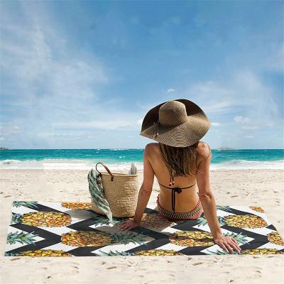 China Disposable Quick Dry Custom Absorbent Portable Microfiber Printed Beach Towel for sale