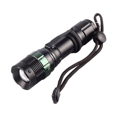 China Rotary Focus Flash Light Black Led Flashing Light Aluminum Alloy Flash Light Rechargeable In the Night for sale