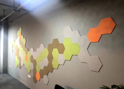 China Sound Absorption Multicolored  Soundproofing Hexagons Recycled for sale