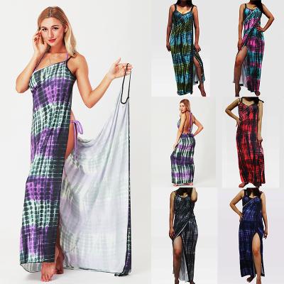 China Amazon Hot Sale Anti-Static Spaghetti Strap Maxi Women Beach Cover Up Dress Kaftan Towel Dress for sale