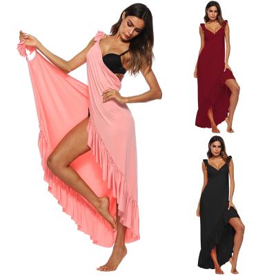 China Hot Sale Ladies Summer Anti-static Long Beach Dress Multiway Bikini Wrap Maxi Dress for sale