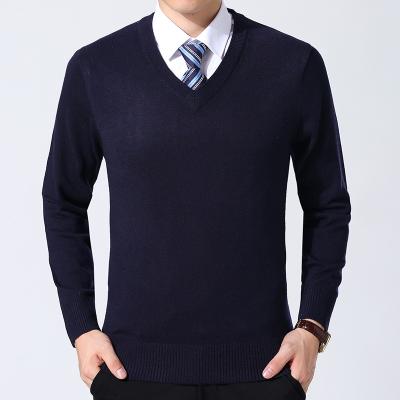 China 2021 New Fashion Brand Anti-wrinkle Sweater Men's Slim Fit V-Neck Pullovers Knitting Autumn Korean Style Casual Mens Thick Warm Clothes for sale