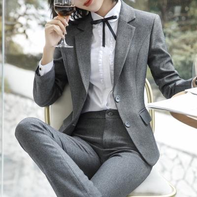 China 2021 Waterproof Black Pant Suits Women Business Work Jacket Pants Fashion Casual Trousers Blazer Set Office Lady Female Clothing Plus Size for sale