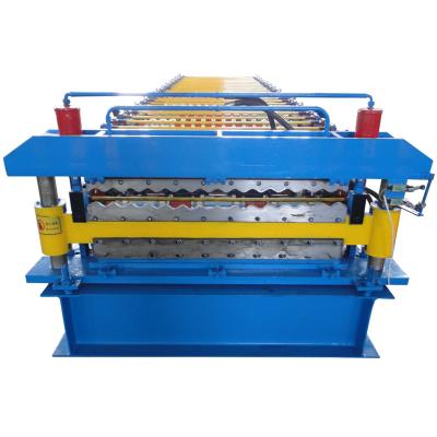 China Hotels Double Layer Corrugated Metal Roofing Sheet Roll Forming Machine Roofing Sheet Tile Making Machine Price for sale