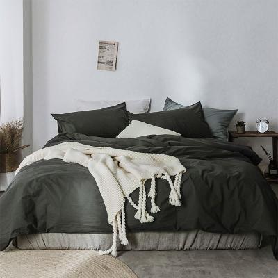 China Four-piece cotton bedsheet style understripe quilt cover hotel bed cotton linen bedding set single viable nordic hotel for sale