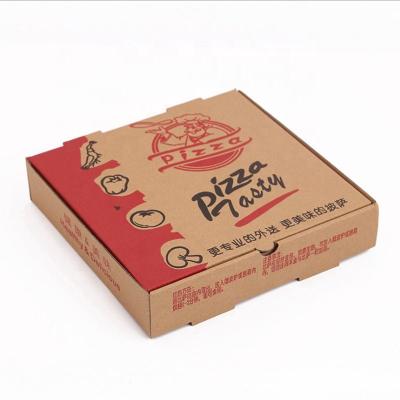 China Cheap Recyclable Custom Design Food Box Corrugated Brown Pizza Paper Box Fast Food Take Out Packaging for sale