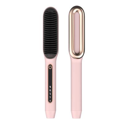 China Professional Nondisposable Tourmaline Hair Straightener Ceramic Curling Brush Straightening Comb Comb for sale