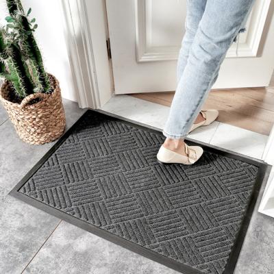 China Washable Door Mats Rug Entryway Welcome Mats with Rubber Backing for Scraper Shoe Non Slip Mat for sale