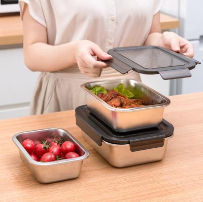 China Freshness Preservation 316 Stainless Steel Food Container Antibacterial Container Sealed Lunch Box Leak Proof for sale