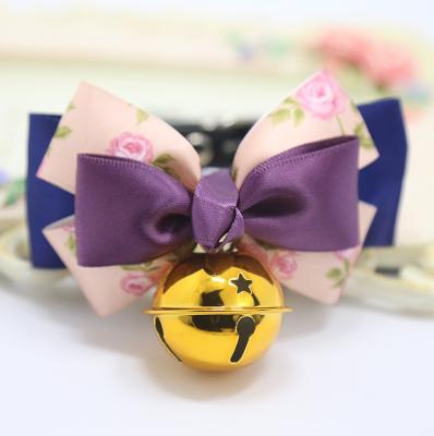 China Wholesale Cute Dog Collar DETACHED for Small Dog Bowtie Pet Collar with Floral Heart Pattern for sale