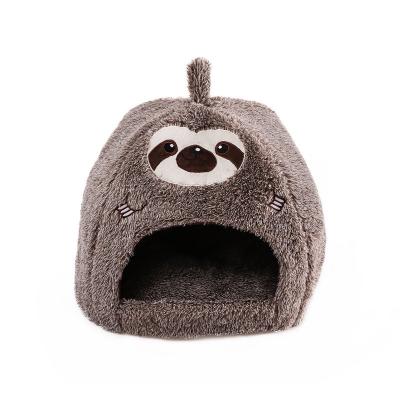 China Hot Sales Amazon Travel Cartoon Sloth Cat Winter Nest Round Thickened Pet Nest Bed Sofa for sale