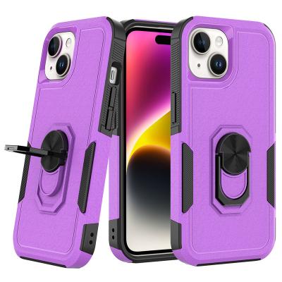 China Shockproof TPU PC Armor Full Cover Protection Phone Bags Shockproof Ring Stand Phone Case for Iphone 14 13 12 11 Pro Max for sale